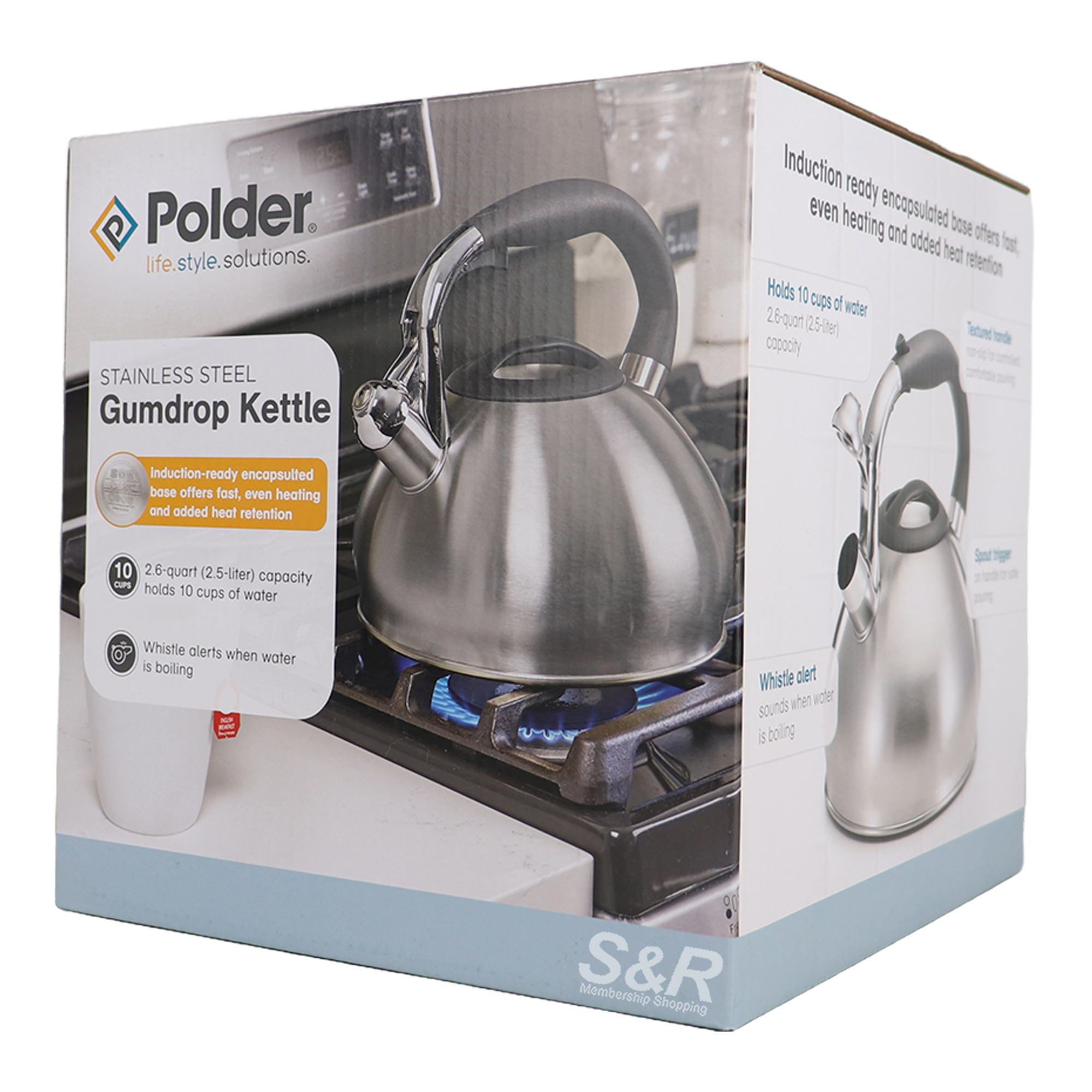 Polder Stainless Steel Gumdrop Kettle 2.5L